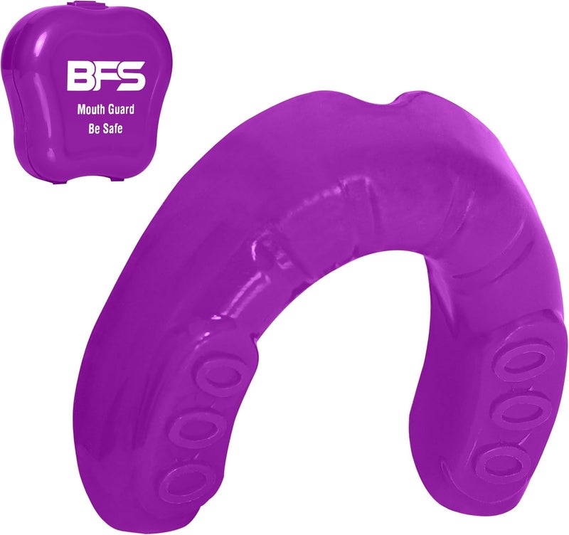 BFS IMPEX Sports Mouth Guard for Kids,Youth,Boys,Girls,Child Teen Mouthguard with Case (BPA Free) for Boxing, Martial Arts,MMA Karate,Lacrosse,Football,Soccer and All Contact Sports (Purple) - Image 1